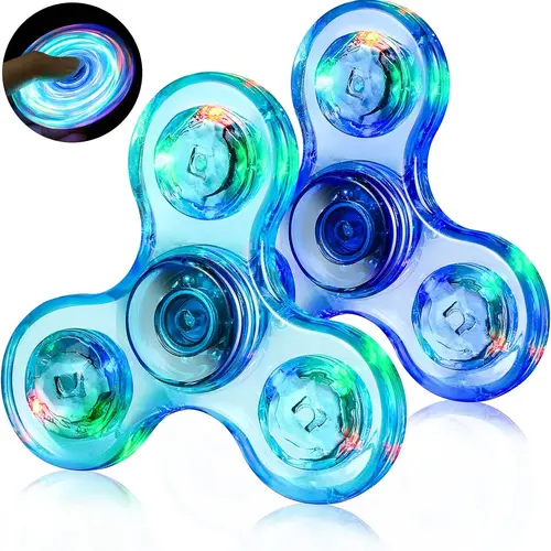 Fidget Spinner for Kids 2 Pack, Light up Sensory Fidget Toys for Boys Girls Teens, Glow Fidget Spinners Classroom Prizes for Kids 4-8-12, Autism ADHD Toys for Age 5-7 Stress Anxiety Relief Fidgets