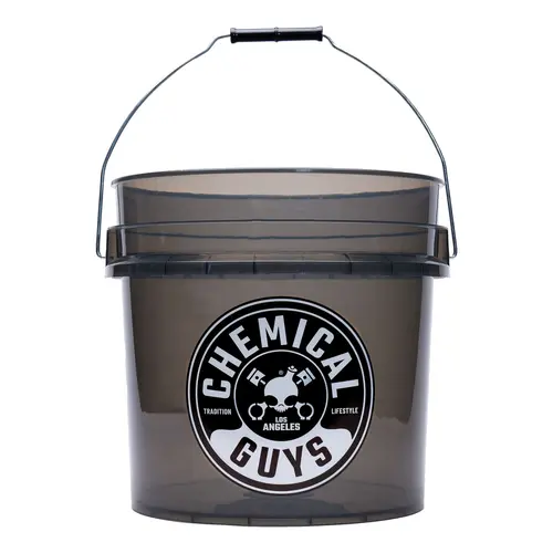 CHEMICAL GUYS Heavy Duty Plastic Detailing Bucket - 4.25 Gal Smoked Obsidian Black, Durable Translucent Washing Bucket for Car Cleaning Supplies & Detailing