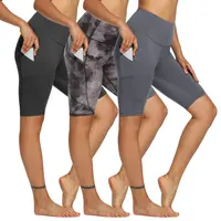 SHOWITTY Womens High Waisted 3 Pack Biker Shorts with Pockets, Tummy Control Plus Size Spandex Shorts for Gym Yoga Running Summer Clothes