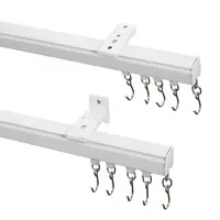 TWOPAGES LORA Aluminum Curtain Track Set (3–18 ft), Heavy-Duty Curtain Rod with Brackets, Easy Installation, Versatile Room Divider, Ceiling or Wall Mount for Indoor and Outdoor Curtains, Back to School＆Deals For You