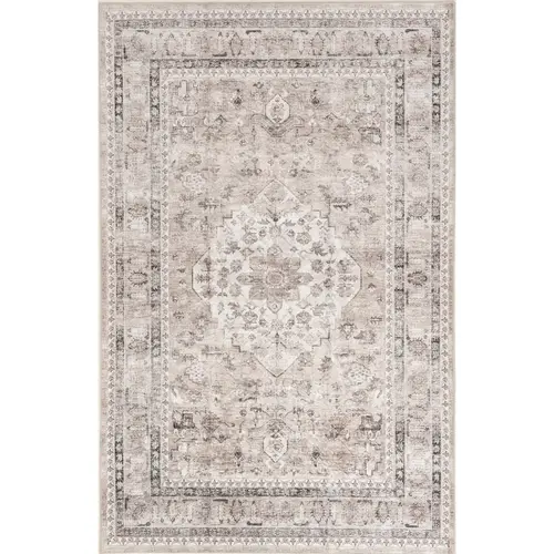 Davi Faded Area Rug - Stain-Resistant, Machine Washable, Ideal for Living Room Decor, Compatible with Area Rug Cleaning, Cleaning and Drying Processes, Cleaning And Drying Area Rugs, Polyester, Medallion