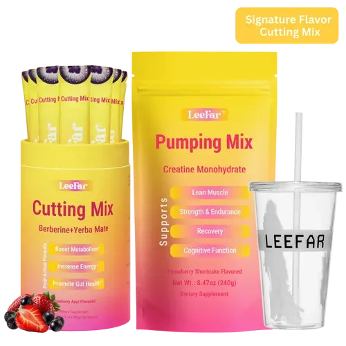 【Leefar Cut & Pump Bundle】Leefar Cutting Mix| Strawberry Açaí flavor*1+Leefar Pumping Mix| Strawberry Shortcake flavor*1