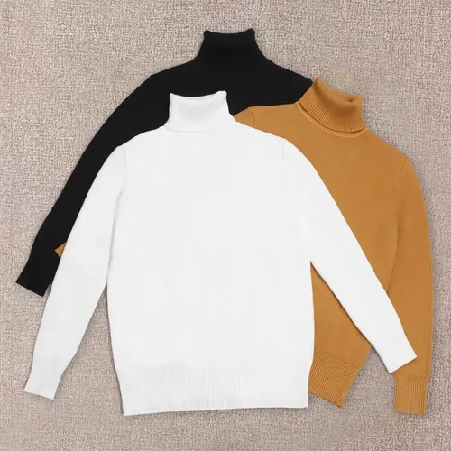 3-piece High Neck Solid Sweater Set - Ultra-relaxed Fit for Casual Occasions, Long Sleeve Design for Extra Warmth, Perfect for Chilly Fall and Winter Days - Exclusively Designed for Womens Clothing