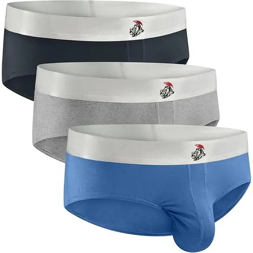 Men's Mid-Rise No-Fly Modal Briefs 3-Pack - Breathable Stretch Underwear for Gym, Work, Soft Traditional Classic Activewear