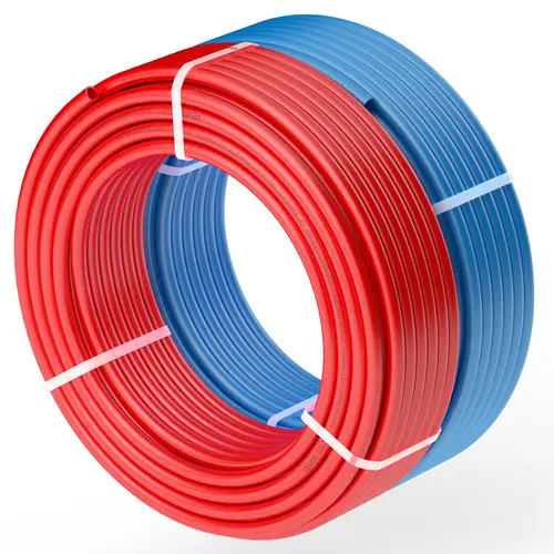 【Summerfinds】VEVOR PEX-A Pipes - 1/2 Inch & 3/4 Inch, 2 x 100Ft PE Material Pipes with Free Cutter, Kink Resistant Expandable Explosion Proof Hose for Hot/Cold Potable Water Plumbing Applications (Blue & Red)