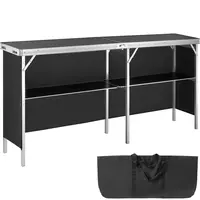 VEVOR Foldable Extra Long Bar Table - Heavy-Duty Aluminum Large Indoor Bar Table, Tradeshow Podium with Carrying Case, Storage Shelf, Black Skirt, 77.95"x15.16"x34.65" for Party, Outdoor Use, Foldable Bar Tables, Heavy-Duty Bar Tables
