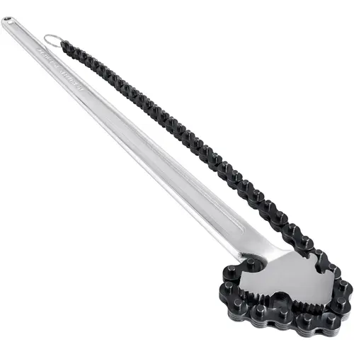 VEVOR Heavy-Duty Carbon Steel Pipe Chain Wrench, 24-Inch Chrome Forged Solid Wrench, Max 6.7" Capacity for Clamp Pipes