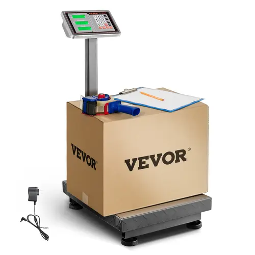 【Summerfinds】VEVOR Heavy Duty Industrial Carbon Steel Scale, 660 lbs Load, 0.1 lbs Accuracy, Stainless Steel HD Display, LB/KG Tare & Price Calculator, FCC Listed, for Boxes & Luggages, with Power Adapter & Dual-Power System (Tools & Hardware)