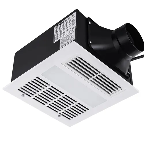 【Summerfinds】VEVOR Painted Corrosion-Resist Waterproof Ceiling Mount Exhaust Fan with LED Lighting Light Kit, 110 CFM High-Efficiency Ventilator, 1.5 Sones Low Noise, Energy-Saving Galvanized Steel, No Attic Access Needed, Ideal for Laundry Room, Gym