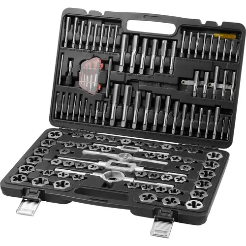 【Summerfinds】VEVOR 116-Piece Tap and Die SetBearing Steel Hand Tools with Metric & SAE SizesHardware Threading Tool for Cutting External & Internal ThreadsComplete Accessories & Storage Case, Tool Kit Set