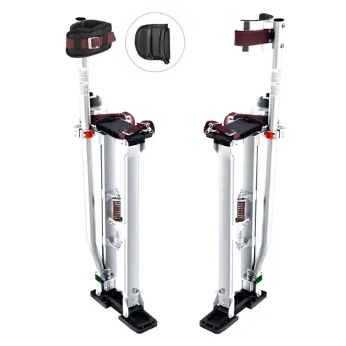 【Summerfinds】VEVOR Aluminum Alloy Drywall Stilts, 24-40 in Adjustable Work Stilts with Protective Knee Pads & Knee Straps, Non-slip Tool for Home Decoration, Tree Pruning, Sheetrock Painting