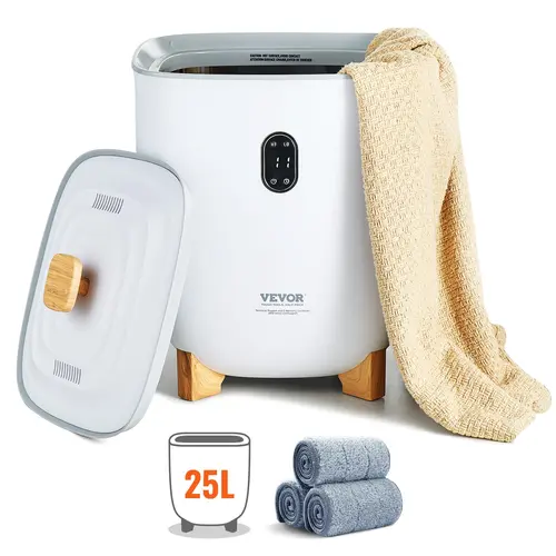VEVOR Towel Warmer 25L, TikTokShopBlackFriday, Towel Warmer Bucket with 2 Heating Modes, 20/40/60/90 Min Auto Shut Off, Bottom Heating Columns, LED Screen, Large Towel Warmer for Bathroom, Spa, Bathrobe, Blanket & Pajama