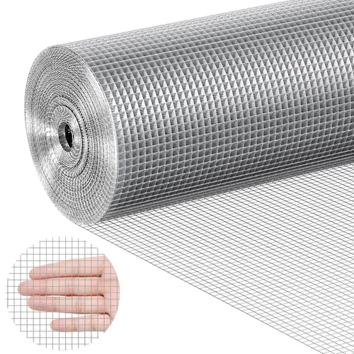 【Summerfinds】VEVOR Hardware Cloth 1/4 inch 48in x 50 ft 23 GaugeHot Dipped Galvanized Wire Mesh RollChicken Wire FencingWire Mesh for Rabbit CagesGardenSmall Rodents, Protection, Animal Guard, Durable