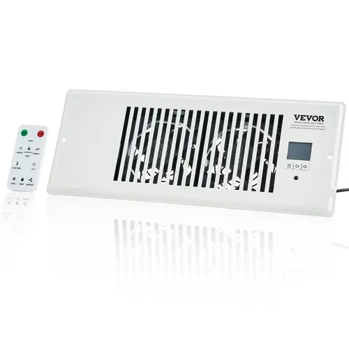 【Summerfinds】VEVOR 4"x12" Register Booster Fan - Quiet Aluminum HVAC System Fan with Remote, Thermostat Control, Adjustable Speed, Programmable LCD Controller, Powerful PWM Motor, Energy-Saving for Heating/Cooling Airflow Enhancement
