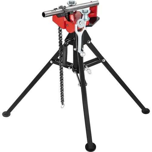 【Summerfinds】VEVOR Heavy Duty Tripod Pipe Chain Vise, 1/8"-5" Fit Range, 36.4" Length, Stable Tripod Base with Portable Flat-Folding Steel Legs & Carry Handle, for Pipe Grabbing, Supporting, Bending in Factory, Workshop