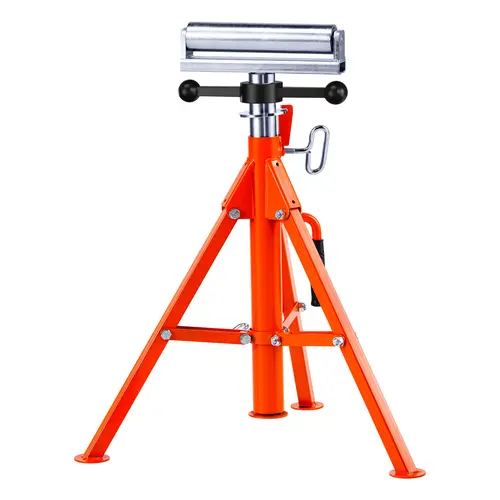 VEVOR Heavy Duty Hardware Roller Support Stand Tool, 2500 LBS Load Capacity, 45# Steel Build, 27.6"-52" Height-Adjustable, Foldable for Storage, Stable Tripod Base, Fits Table Saws, Pipe Support for Wooden Boards, Sanders | Father's Day Gift Option