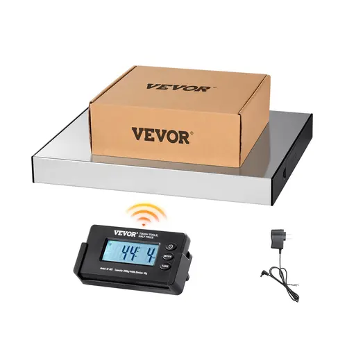 【Summerfinds】VEVOR Precision Industrial Scale, 440lbs Range, 1.7oz Accuracy, 49ft Wireless Control, Timer, Tare Function, HD LCD Screen, Portable, FCC Listed, AC/DC Powered with Adapter, ABS+Steel Build, for Home & Post Office, Heavy Duty Tools & Hardware