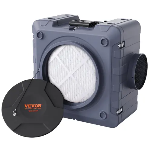 【toolupgrade】VEVOR 550 CFM Negative Air Filtration Unit - 35lb Lightweight Stackable Unit with 3-Stage System (MERV10, Carbon Filter, H13 HEPA), 15.5in Intake, 2150 cu ft Capacity, Adjustable Settings, Auxiliary Sockets for Residential & Industrial Users,