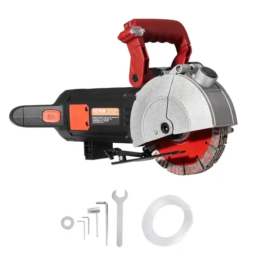【Summerfinds】VEVOR 5800W Wall Chaser 38mm/1.5" Cutting Width Wall Groove Cutting Machine 52mm/2" Cutting Depth,Wall Slotting Machine With 8 Saw Blades 6.3" Diameter 5000r/Min,One-time Forming Dustless