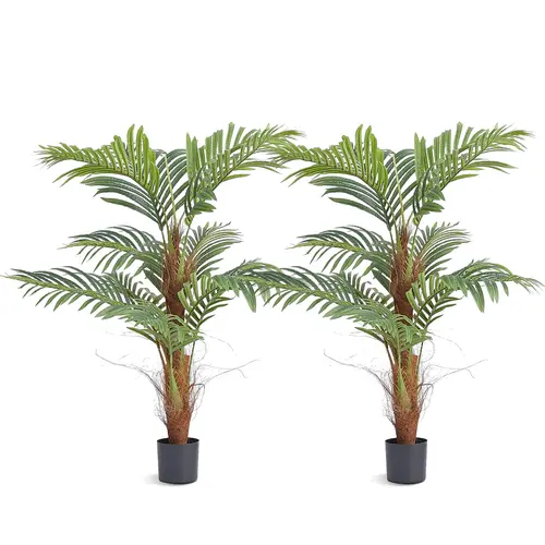 【Father's Day Gifts】VEVOR 4 FT Tall Lifelike Artificial Palm Tree, Adjustable Secure PE Material, Anti-Tip Protection, Low-Maintenance Tropical Fake Plant, Aesthetic Home Decor for Home Office, Decor for Living Room, Apartment Accessories