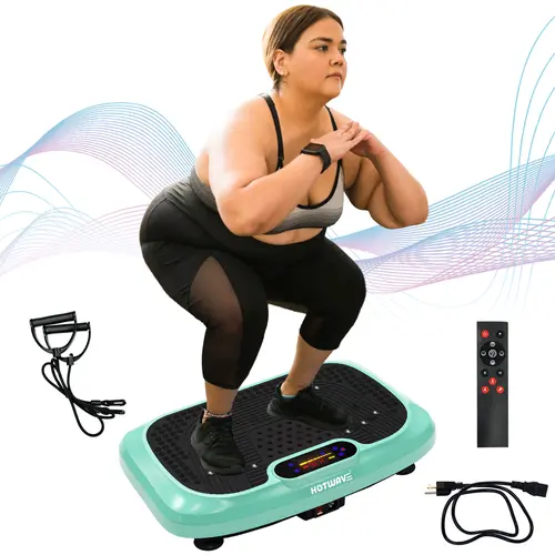 HOTWAVE Vibration Plate Exercise Machine, Heavy-Duty Home Gym Equipment with 450 LBS Capacity, Anti-Slip Platform, 120 Speeds & Resistance Bands, Vibration Plates