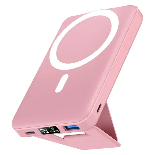 Podoru MagSafe Magnetic Portable Charger, 10000mAh 22.5W Fast Charging Foldable Smartphone Accessory, 3-Port USB-C/A Cable-Ready Multi-Device Charger with Silicone Protection for iPhone 17/16/15/14/13/12 Series -
