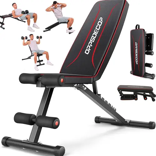 OPPSDECOR 660LBS Adjustable Weight Bench - Incline Decline Strength Training, Compact Foldable Home Workout Gear, Father's Day Gift Ideas for Dad from Son, At Home Gym Workout Equipment, SummerWins,father'sdaygifts(Black,White,Pink)