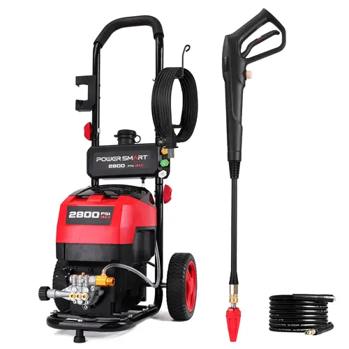 PowerSmart Electric Pressure Washer 2600-2800 PSI 1.4 GPM,Summervibes,Power Washer with Turbo Nozzle,13-Amp Motor,DW1026A,DW1028A,8" Wheels for Patio,Car, Wall,Home Cleaning