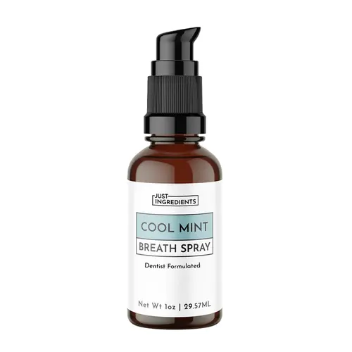 Just Ingredients Freshening Breath Spray (Cool Mint) Oral Blend | Hydroxyapatite & Colloidal Silver Formula | Alcohol-Free | Fluoride-Free Mouth Rinse, Oral Hygiene Essentials, Mouthwash, Peppermint