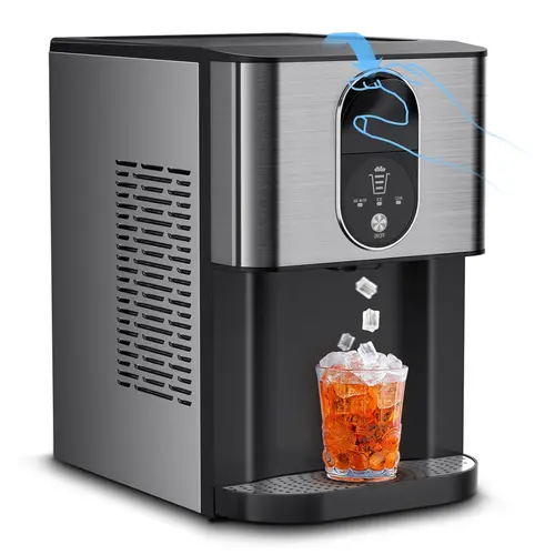 COWSAR Self-Dispensing Nugget Ice Machine, 44lbs/24H Production, 15mins Quick Making, 3.3lbs Storage, Ice Full Indicator, Self-Clean 5s, Kitchen Appliances for Home Bar