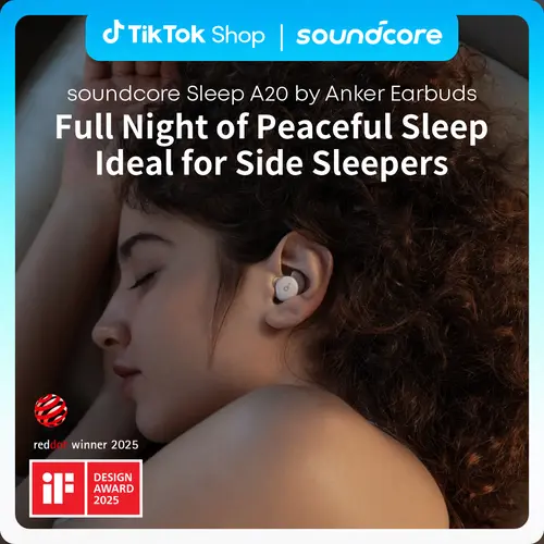 soundcore Sleep A20 by Anker Sleep Earbuds, 30dB High-Frequency Noise Reduction, Small Earplugs for Side Sleepers, 80H Playtime, Stream Content via Bluetooth 5.3, Sleep Monitor, Personal Alarm #tiktokshopsummersale,back to school,back to school haul