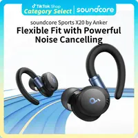soundcore Sport X20 by Anker, True-Wireless Workout Earbuds, Rotatable and Extendable Ear Hooks, Noise Cancelling, Deep Bass, IP68 Waterproof, Sweatproof, Dustproof, 48H Play, Sport Earbuds for Gym #tiktokshopsummersale,back to school,back to school haul