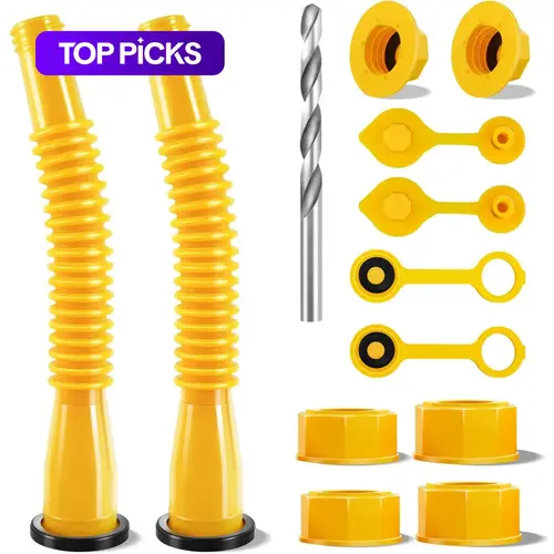 Gas Can Spout Replacement, Gas Can Nozzle, Easier To Use, for Most 1/2/5/10 Gal Oil Cans, with Gas Tank Vent Caps, Christmas Gift for Men, Hardware Tools