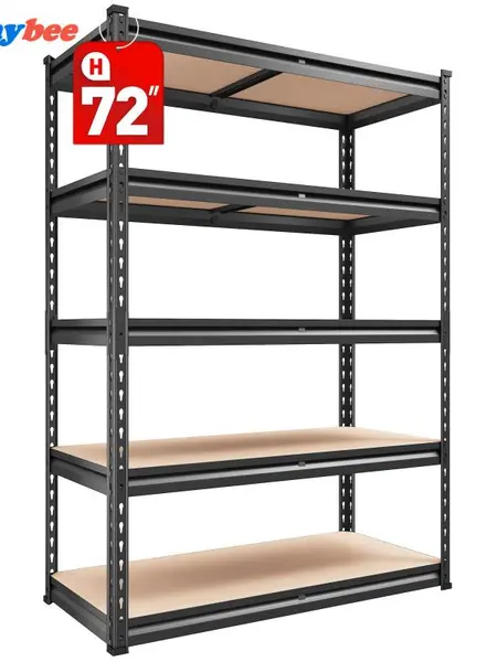 Raybee Garage Shelves 5-Tier Metal Storage Shelving Unit Adjustable Garage Storage Shelf for Craft Warehouse Pantry Basement Durable Steel Stand Organiser Racks #Summervibes