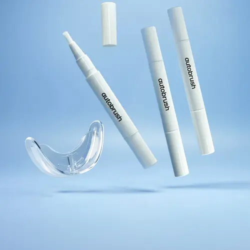 Autobrush Teeth Whitening Kit with Whitening Tray & Pens for Gentle Whitening, Easy Mess-Free Home Use, Travel-Friendly