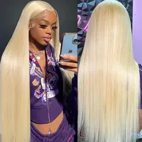 613 Blonde 13x6 HD Lace Frontal Wigs 40 Inch Pre Plucked Can Be Dyed Natural Color 99J Straight Hot Red Body Wave Lace Front Human Hair Wigs For Women