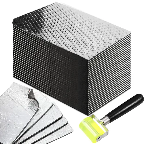 32/43/48/56Sqft Thermal Sound Deadener Car Heat Shield Insulation Noise Reduce Mat 7mm Thickness 276mil Mats with Roller,Car Exhaust Muffler Aluminum Foil Foam for Auto Hood Engine Roof Door and Trunk #fathersdaygift