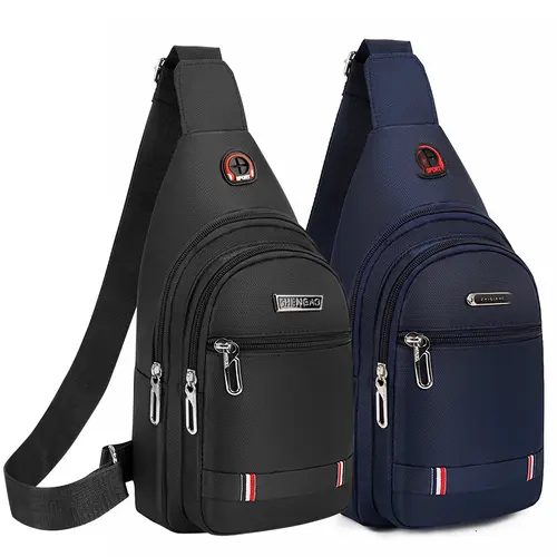 Mens Crossbody Sling Bag, 12.59*6.69 inch Chest Shoulder Fanny Pack Backpack Sport Travel, Canvas Shoulder Bag