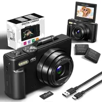 Digital Camera for Photography and Video, 4K Vlogging Camera for Beginner with 3" 180° Flip Screen, Auto-Focus 18X Digital Zoom Compact Retro Camera with 32GB Micro SD Card & 2 Batteries, Perfect Gifts for Halloween and Thanksgiving,summerwins
