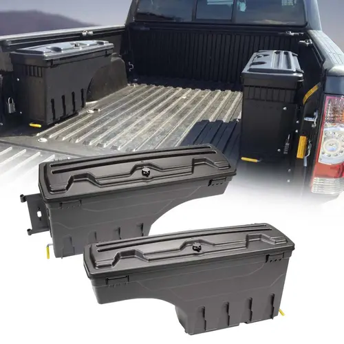 CROSSDESIGN Lockable Truck Bed Storage Box Toolbox (LH-RH) - Tool Storage Organizer, Semi Truck Accessories, Car Interior Stowing & Tidying Fit For 02-18 Dodge Ram 1500,2500,3500 (Driver & Passenger Side)