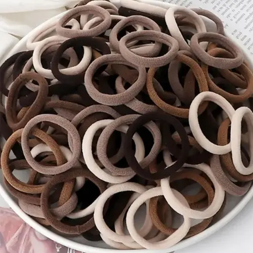 Simple Style Plain Color Elastic Hair Ties Set, Bulk Hair Ties, Casual Versatile Scrunchies Hair Accessories for Women & Girls, Minimalist Headwear Suitable for Thick Hair,mothers day gift ,mothers day gift ideas