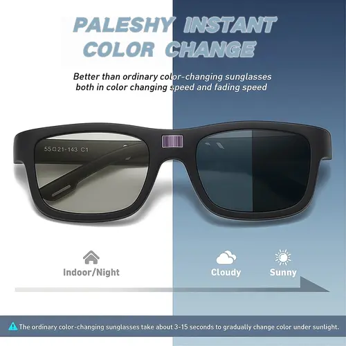 Paleshy 2026 Summer Uv400 Protective Sunglasses, Trendy Casual Intelligent Instant Color Fashion Glasses for Everyday Use, Suitable for Driving Fishing and Golf
