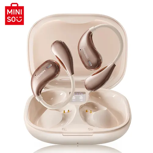 MINISO X33 Open Ear Bluetooth 5.4 Earbuds - Electronic Earphones, IPX5 Waterproof, 35H Playtime, Lightweight, Immersive Premium Sound, Long-Distance Connection, Charging Case, Built-In Mic, Hands-Free Calls, Noise Reduction, Ideal for Walking
