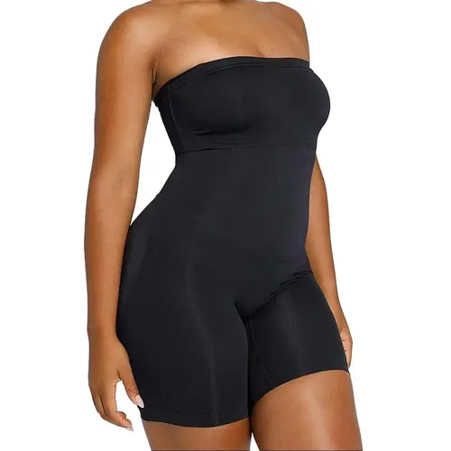 Shapellx Seamless Strapless Bodysuit Comfort Simple Womenswear Halter Adjustable
