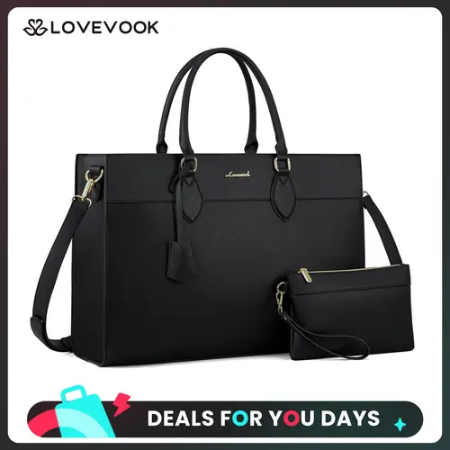 LOVEVOOK Laptop Tote Bag,Texture and Waterproof Vegan Leather, Minimalist Crossbody Shoulder Bags Perfect for Daily Use by Doctors,Teachers,Work Bags Women for Travel,Commuting,Everyday Bag,TikTokShopSpringStatements