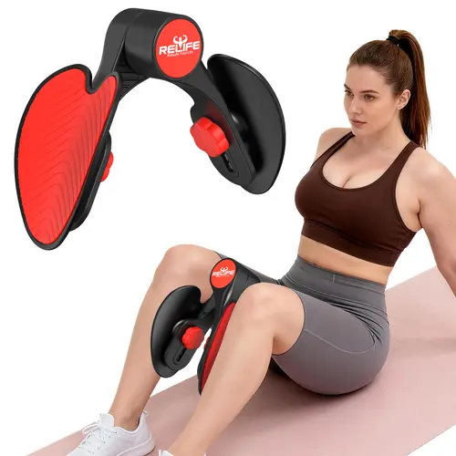 RELIFESPORTS Thigh Master Fitness Tool Set for Adults - High Resistance Steel Inner Thigh Toner, Elastic Latex Resistance Band for Stretch, Pelvic Support for Lower Body Workout, Extends Service Life