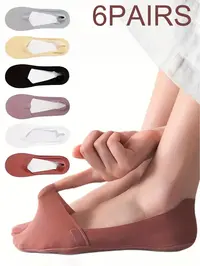 Women's Solid Non-slip Invisible Socks For Flats No Show Non Slip, Soft Comfy Breathable Socks for Daily Wear, Multipack Low Cut Socks for Women, Casual Daily Socks