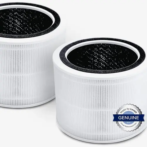 Levoit Core 200S Air Purifier Replacement Filters, 2-Pack 3-in-1 High-Efficiency Activated Carbon Filters, Core 200S-RF Model, White,dorm essentials,home essentials