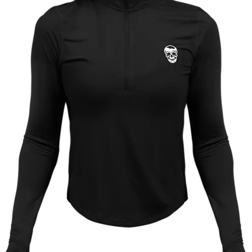Gymreapers Women's Moisture-Wicking All-Day Comfort Quarter Zip Shirt with Reflective Logo