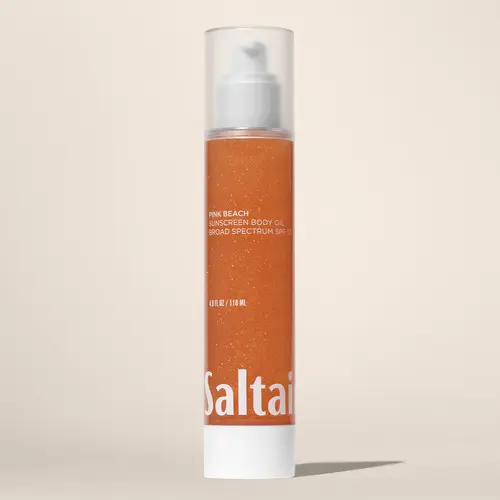 Saltair Pink Beach Sunscreen Body Oil SPF 50 - Lightweight Gel Texture with Kukui Oil & Vitamin C – Glowing Broad Spectrum SPF 50 PA++++ - 4 fl oz